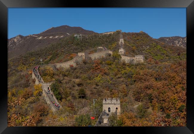 Chinese Wall at Mutianyu Framed Print by Thomas Schaeffer