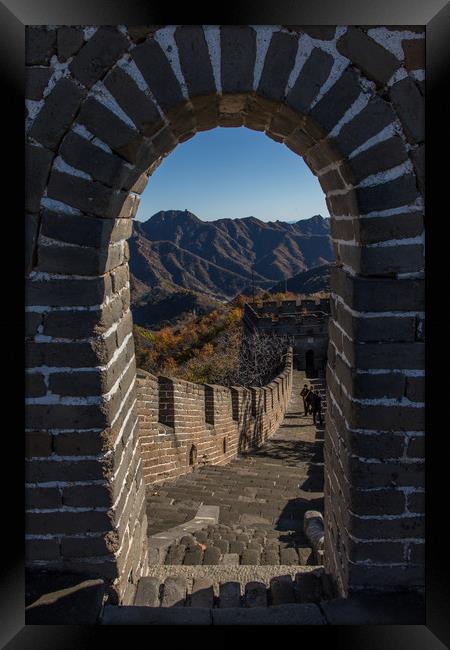 Chinese Wall at Mutianyu Framed Print by Thomas Schaeffer