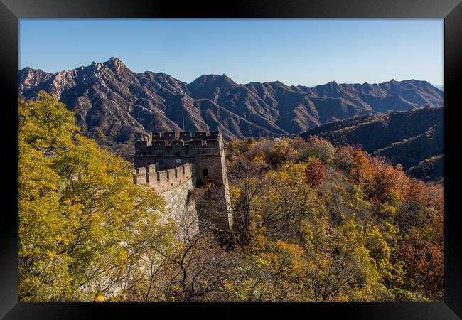 Chinese Wall at Mutianyu Framed Print by Thomas Schaeffer