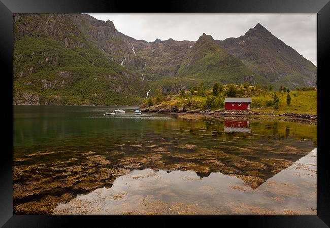 Hütte am Fjord Framed Print by Thomas Schaeffer