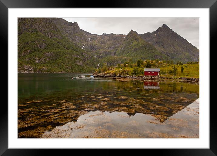 Hütte am Fjord Framed Mounted Print by Thomas Schaeffer