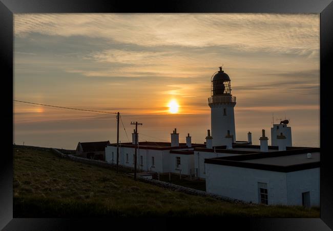 Foggy evening at Dunnet head Lighthouse Framed Print by Thomas Schaeffer