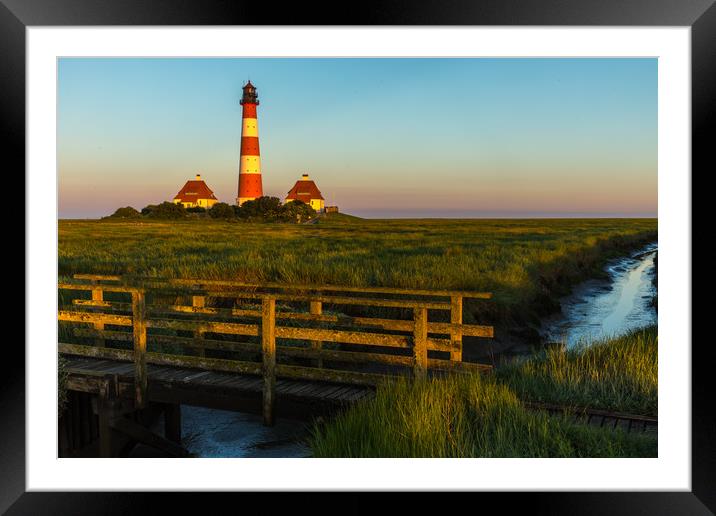 Lighthouse sunrise Framed Mounted Print by Thomas Schaeffer