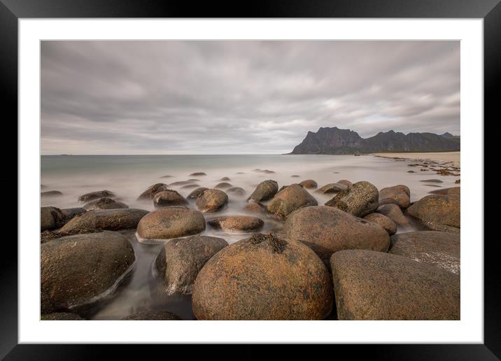 Uttakleiv Beach Framed Mounted Print by Thomas Schaeffer