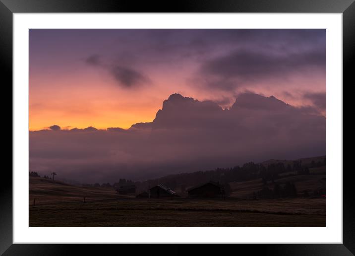 Sunrise @ Alpe di Siusi Framed Mounted Print by Thomas Schaeffer