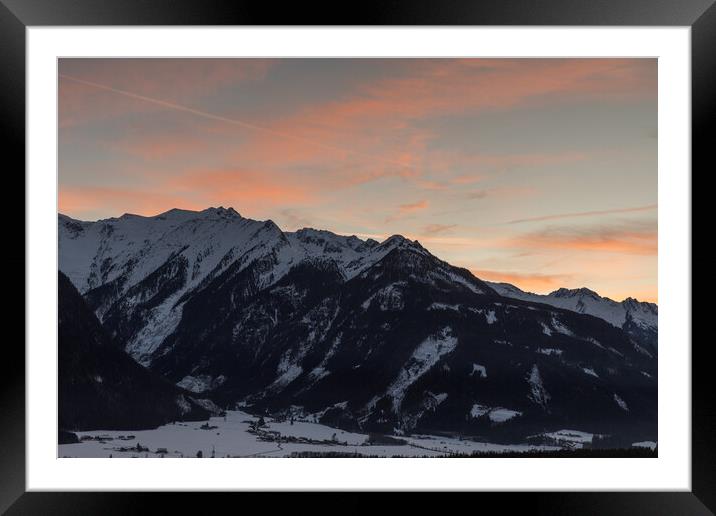 Sunset over austria Framed Mounted Print by Thomas Schaeffer