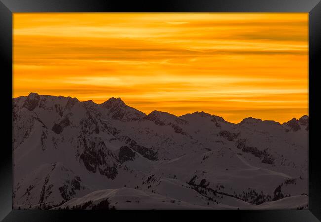 alps sunset mod Framed Print by Thomas Schaeffer