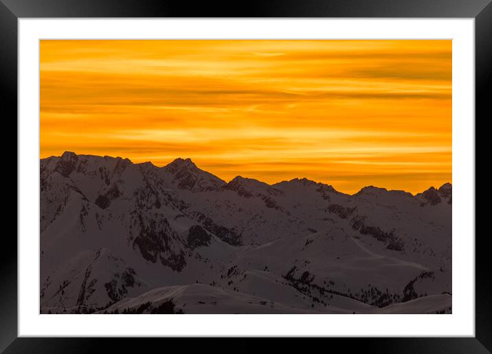 alps sunset mod Framed Mounted Print by Thomas Schaeffer