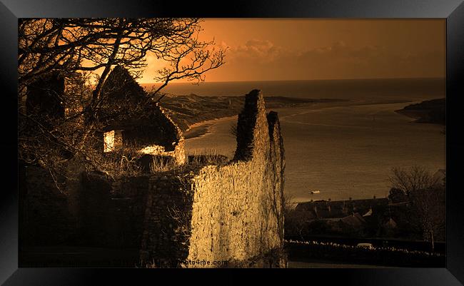 View from the Ruins of Dundrum Castle Framed Print by pauline morris