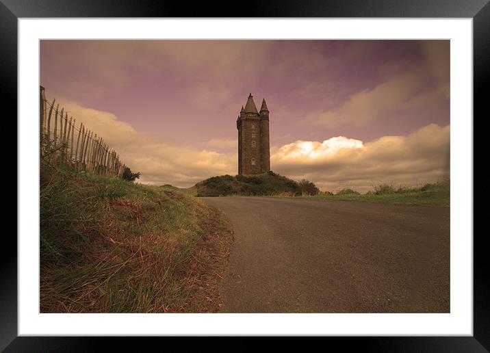 On the Road to Scrabo Tower Framed Mounted Print by pauline morris
