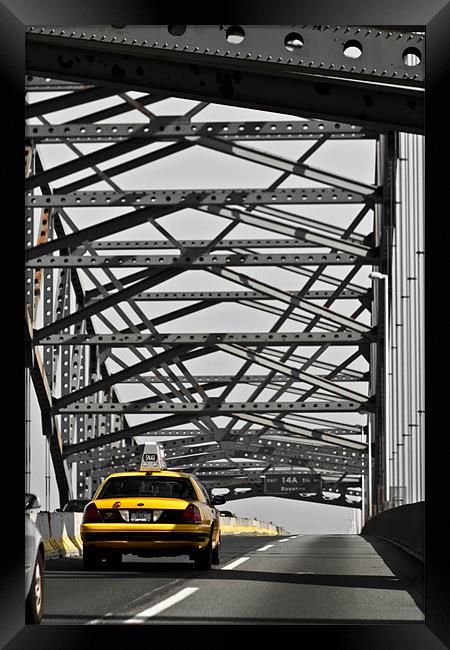 Bayonne Bridge Framed Print by pauline morris