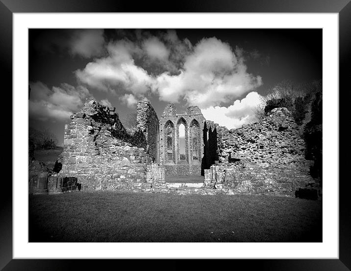 Inch Abbey, Downpatrick, Co Down, Framed Mounted Print by pauline morris