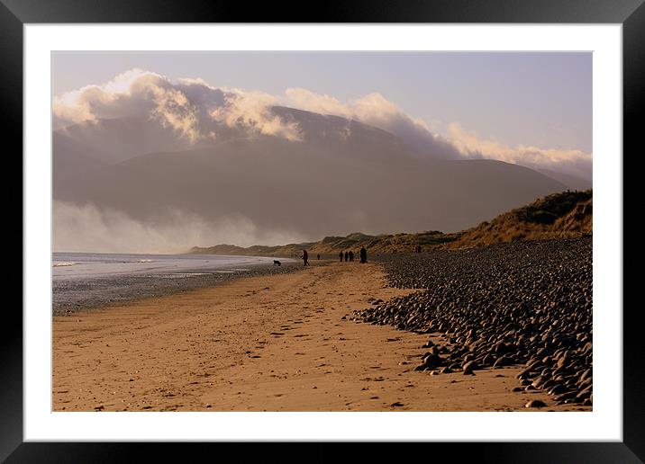 Mourne Mountains from Murlough Beach Framed Mounted Print by pauline morris