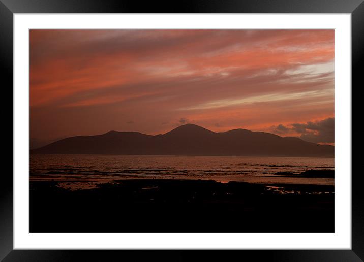 sunset Mournes Framed Mounted Print by pauline morris