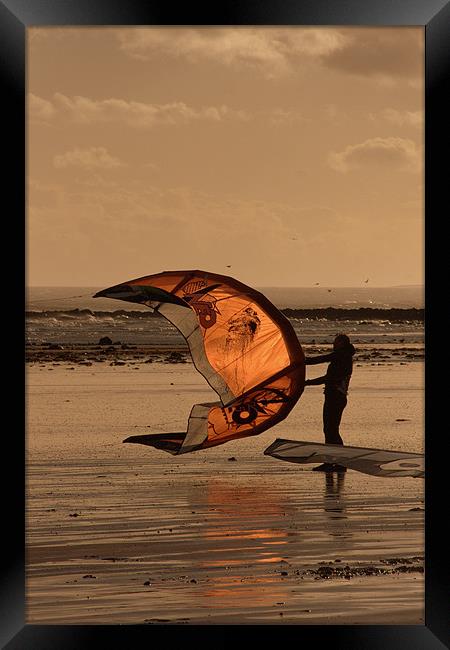 Flying High at the Beach Framed Print by pauline morris