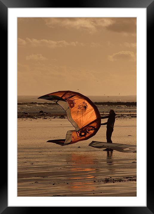 Flying High at the Beach Framed Mounted Print by pauline morris