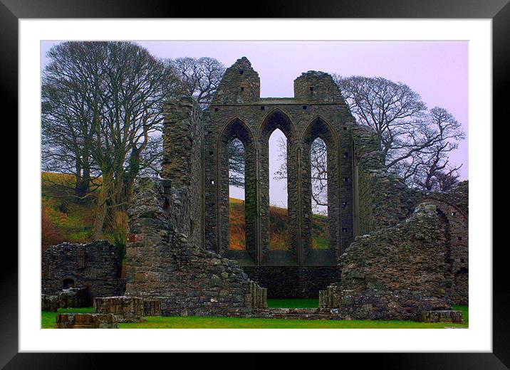 Ruins of Inch Abbey Framed Mounted Print by pauline morris