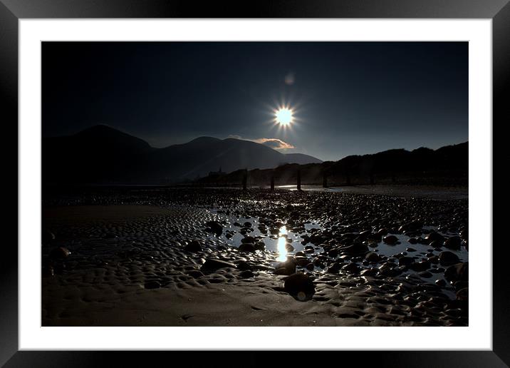 Reflections at Murlough Framed Mounted Print by pauline morris