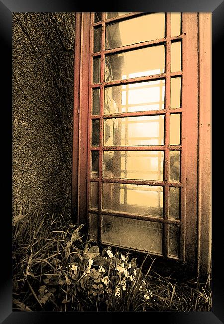 Red phone Box on Primrose Hill Framed Print by pauline morris