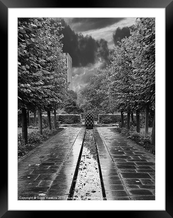 Pineapple water feature - Castle park Bristol Framed Mounted Print by Susie Hawkins