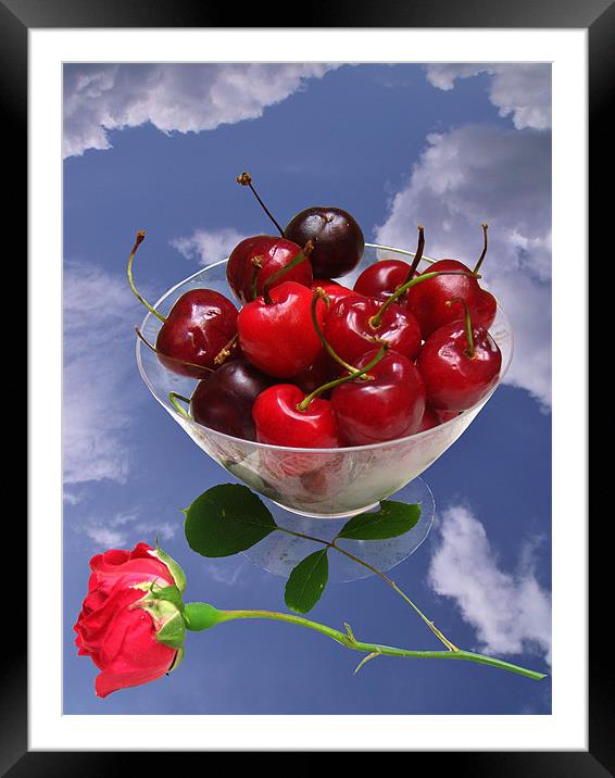 Cherries from Heaven Framed Mounted Print by Susie Hawkins