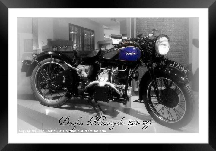 Douglas Motorcycles 1907 - 1957 Framed Mounted Print by Susie Hawkins