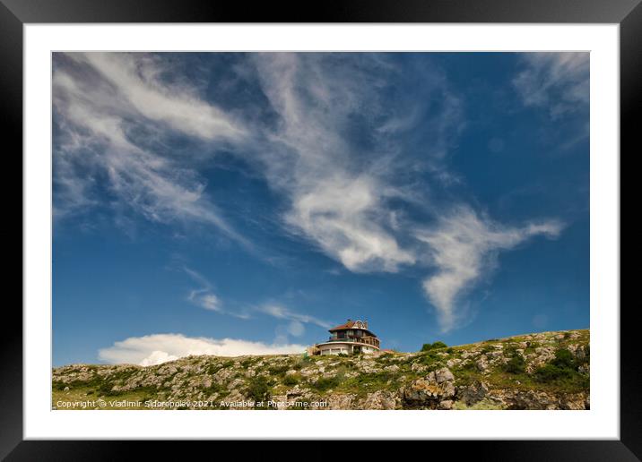 Building and sky with colouds, Azov sea coast, Crimea, Russia Framed Mounted Print by Vladimir Sidoropolev