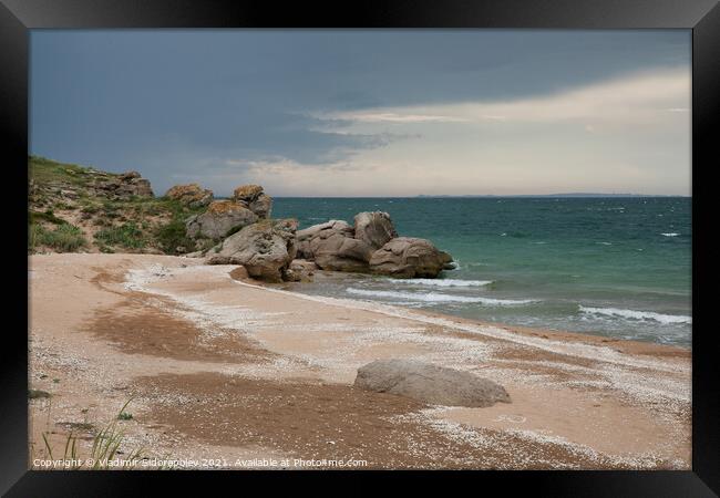 Azov sea coast, Crimea, Russia Framed Print by Vladimir Sidoropolev