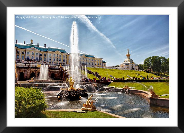 Samson Fountain. Petrodvorets. Framed Mounted Print by Vladimir Sidoropolev