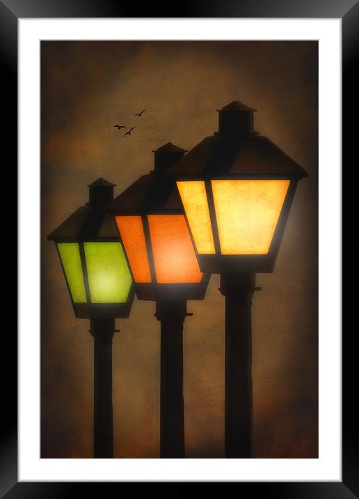 THREE LAMP LIGHTS Framed Mounted Print by Tom York