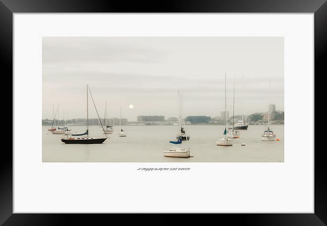 A FOGGY DAY ON THE RIVER Framed Print by Tom York