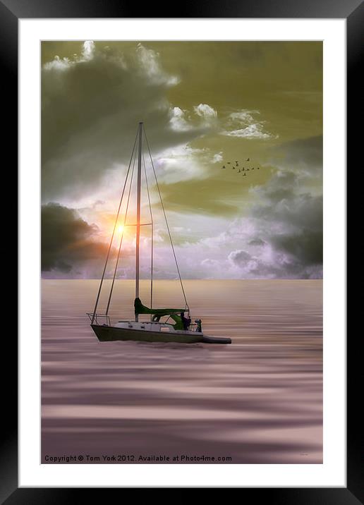 ANCHORED FOR THE NIGHT Framed Mounted Print by Tom York