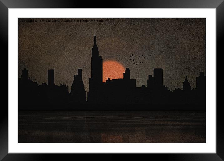 NEW YORK CITY SKYLINE Framed Mounted Print by Tom York