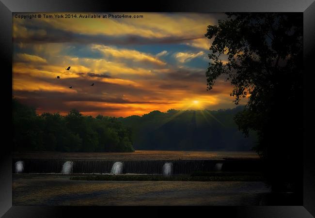 August Sunset On The Dam  Framed Print by Tom York