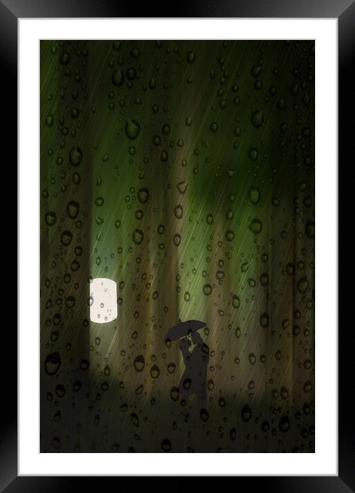 Lovers In the Rain Framed Mounted Print by Tom York