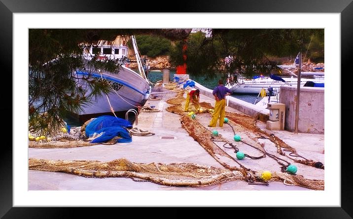 Nets Are Ready Framed Mounted Print by Simon Litchfield