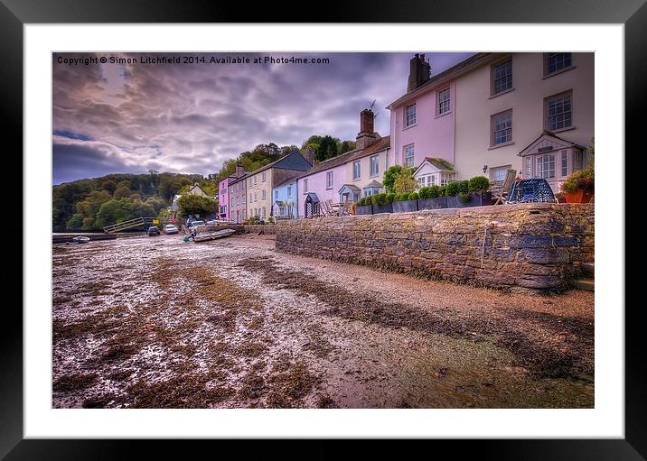  Dittisham River Dart Devon Framed Mounted Print by Simon Litchfield