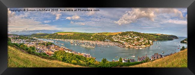 Dartmouth & Kingswear Panorama Framed Print by Simon Litchfield