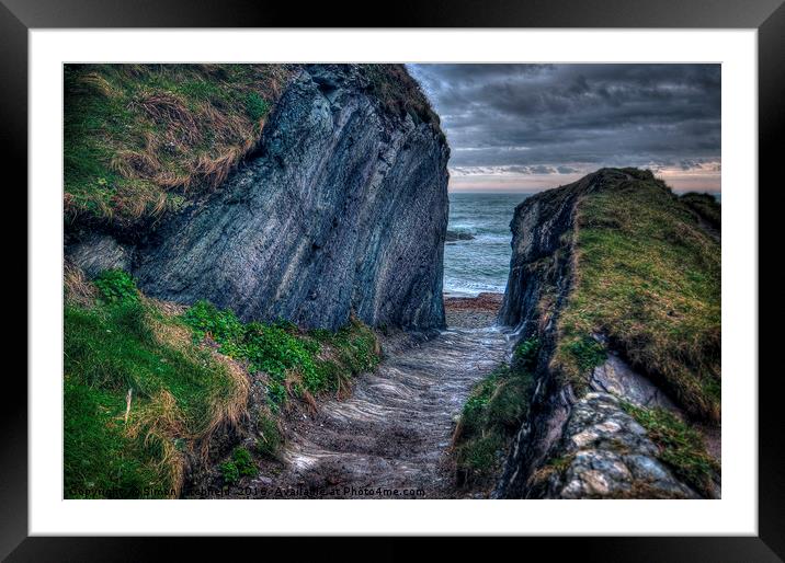 Pathway To Lansallos Cove Framed Mounted Print by Simon Litchfield