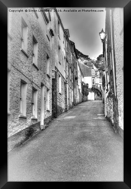 Fowey - Lostwithiel Street Framed Print by Simon Litchfield