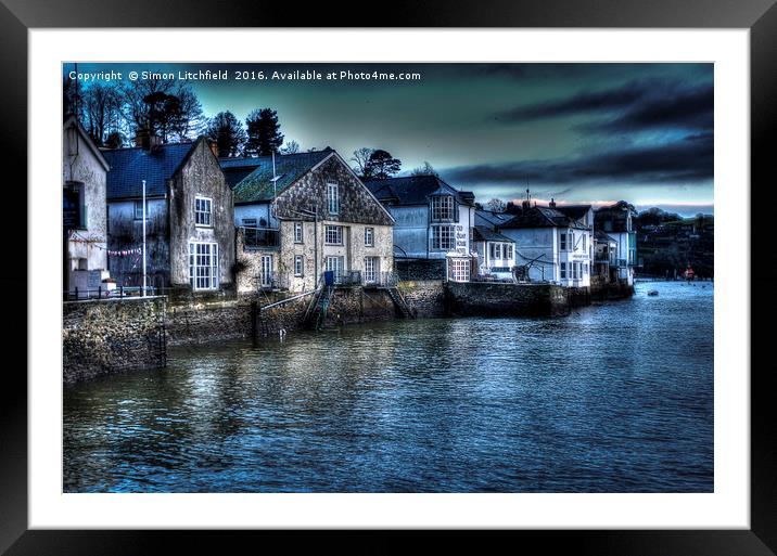 Fowey at Dusk Framed Mounted Print by Simon Litchfield
