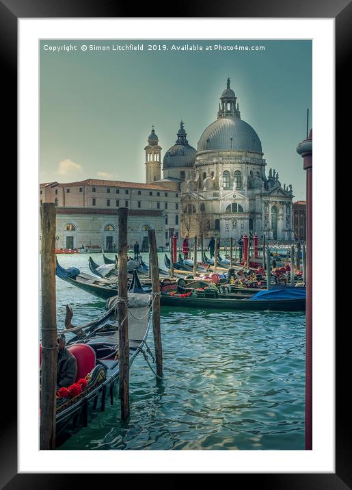 Venice Grand Canal Santa Maria della Salute Framed Mounted Print by Simon Litchfield