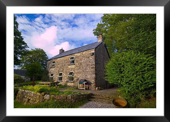 Welsh Slate Cottage Framed Mounted Print by Simon Litchfield