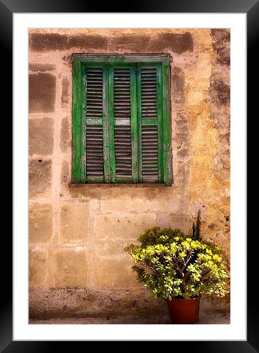 Sunbaked Shutters Framed Mounted Print by Simon Litchfield