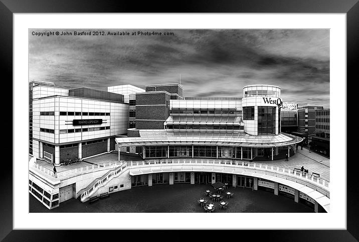 WestQuay Black and White Framed Mounted Print by John Basford