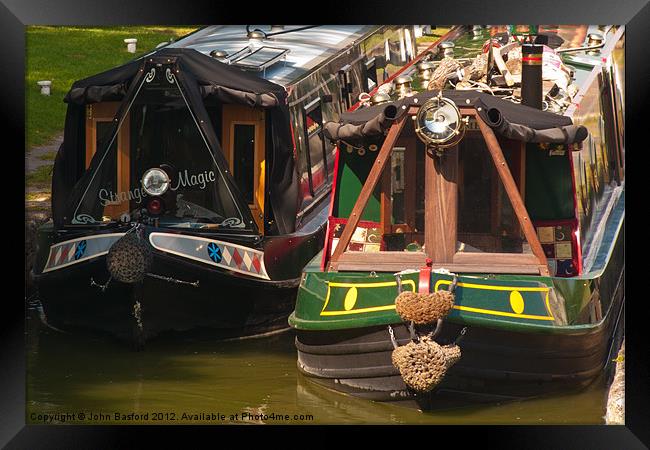 Kennet and Avon Narrow Boats Framed Print by John Basford