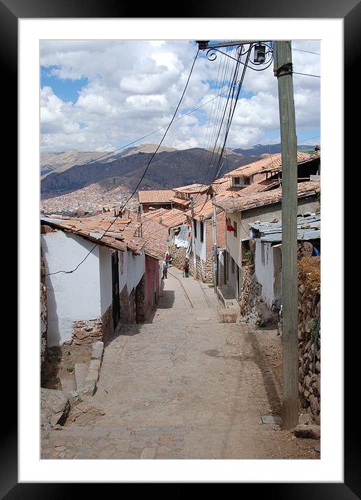 Cuzco Peru street Framed Mounted Print by Sarah Waddams