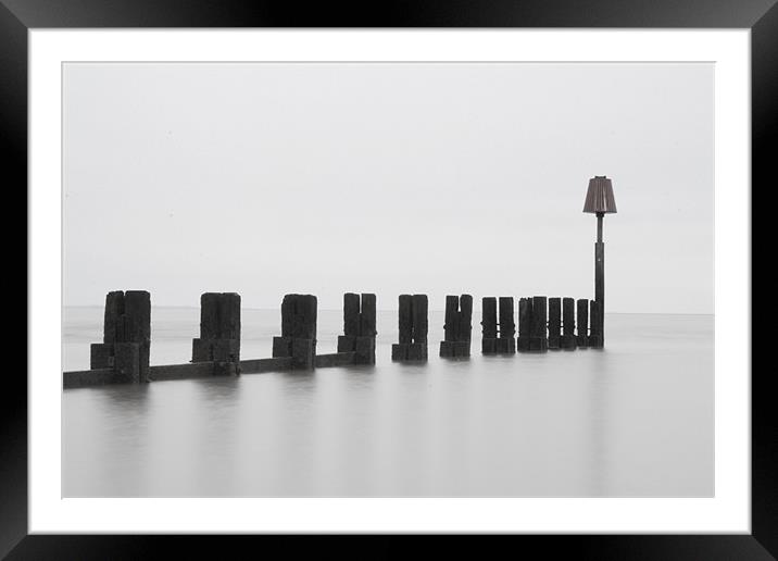 Cleethorpes black and white Framed Mounted Print by Sarah Waddams