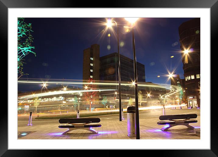 Sheffield city centre roundabout Framed Mounted Print by Sarah Waddams