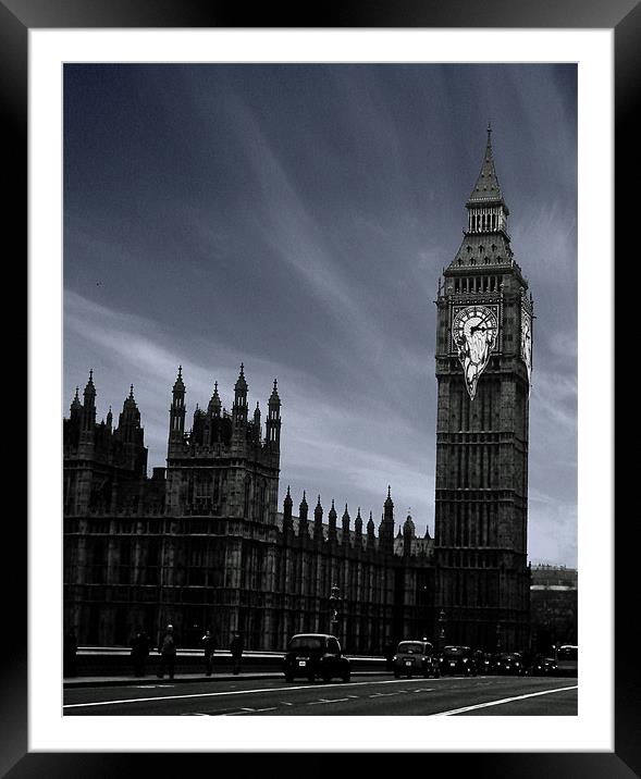 Big Ben Melting! Framed Mounted Print by Andrew Hankinson